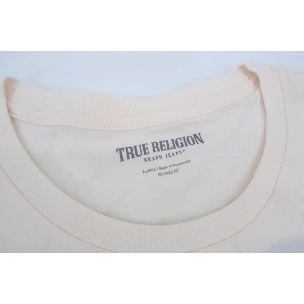 True Religion Men's Winter White Push Print Tee T-Shirt Size XL Relaxed Fit New‎